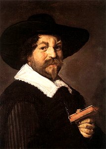 Frans Hals - Portrait of a Man Holding a Book - WGA11141. Free illustration for personal and commercial use.