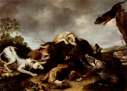 Frans Snyders and workshop - The boar hunt - Google Art Project