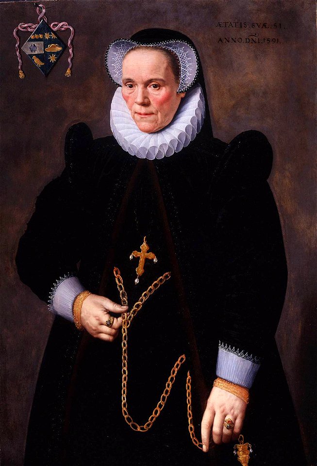 Frans Pourbus (II) - Portrait of Catherine van Damme, Wife of François de Groote - WGA18252