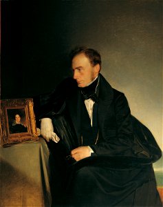 Franz Eybl - Der Maler Franz Wipplinger, das Miniaturporträt seiner verstorbenen Schwester betrachtend - 1869 - Österreichische Galerie Belvedere