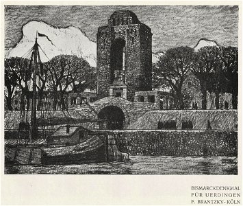 Franz Brantzky - Wettbewerbsentwurf für ein Bismarckdenkmal in Uerdingen, 1910