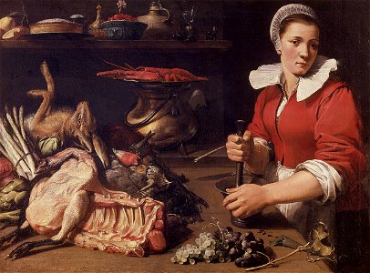 Frans Snyders - Cook with Food - WGA21509. Free illustration for personal and commercial use.