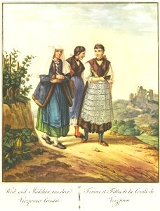 Franz Jaschke Veszprém megyei lányok és asszonyok. Free illustration for personal and commercial use.