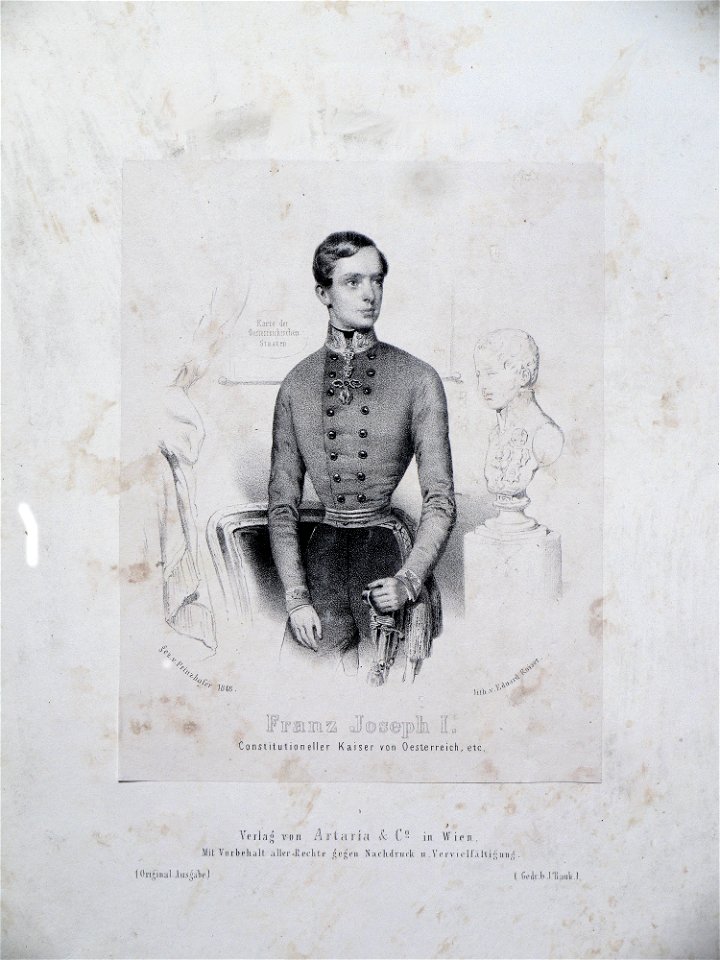 Franz Joseph I. constitutioneller Kaiser Litho