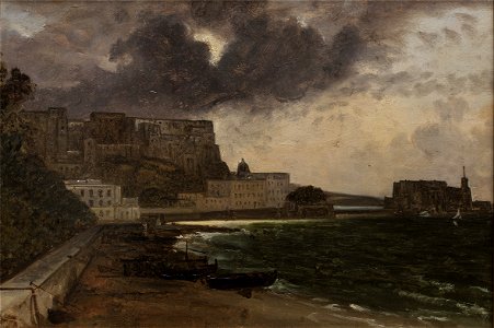 Franz Ludwig Catel - From the Harbour at Naples. Gathering Storm - KMS1089 - Statens Museum for Kunst