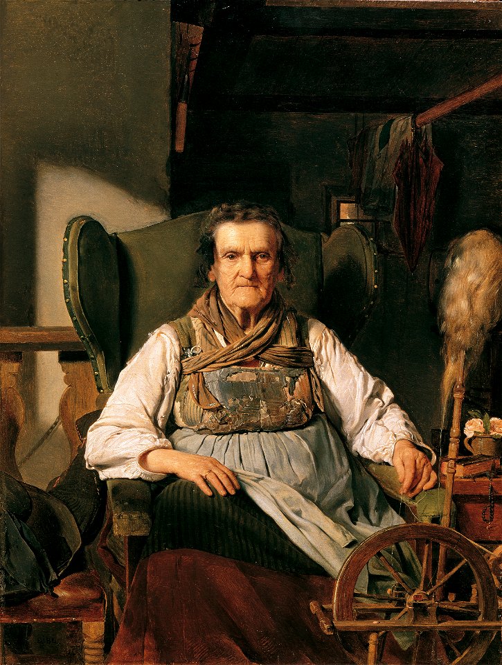 Franz Eybl - Eine Ramsauer Bäuerin am Spinnrad - 4945 - Österreichische Galerie Belvedere