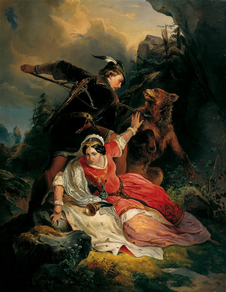 Franz Dobiaschofsky - Herzog Ernst der Eiserne rettet Cimburgis von Masowien - 9608 - Österreichische Galerie Belvedere