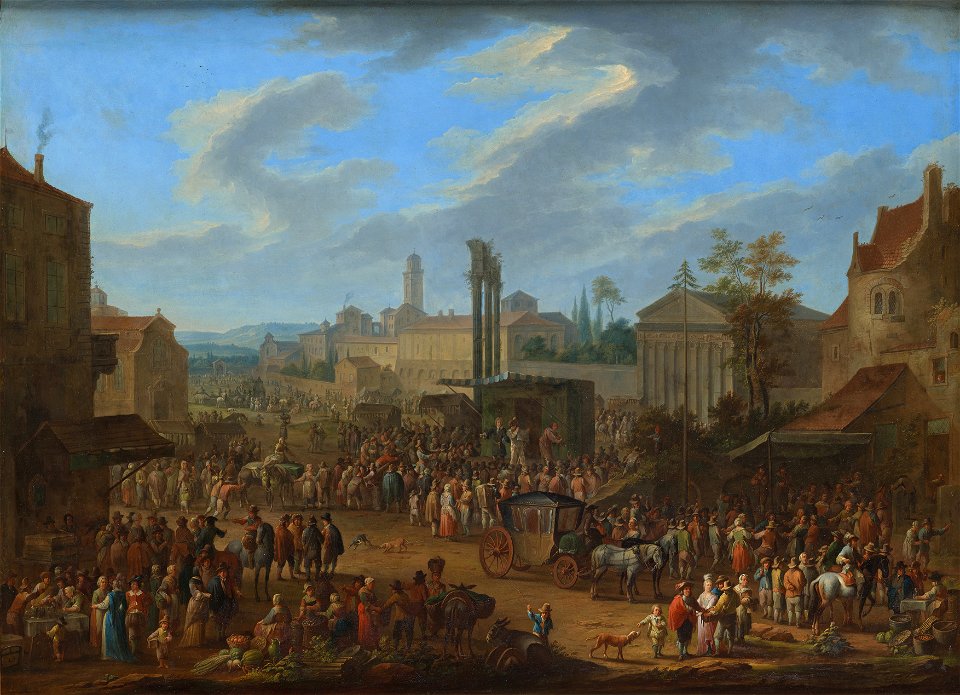 Franz de Paula Ferg - Jahrmarkt mit Tempel und Maibaum - 4321 - Kunsthistorisches Museum