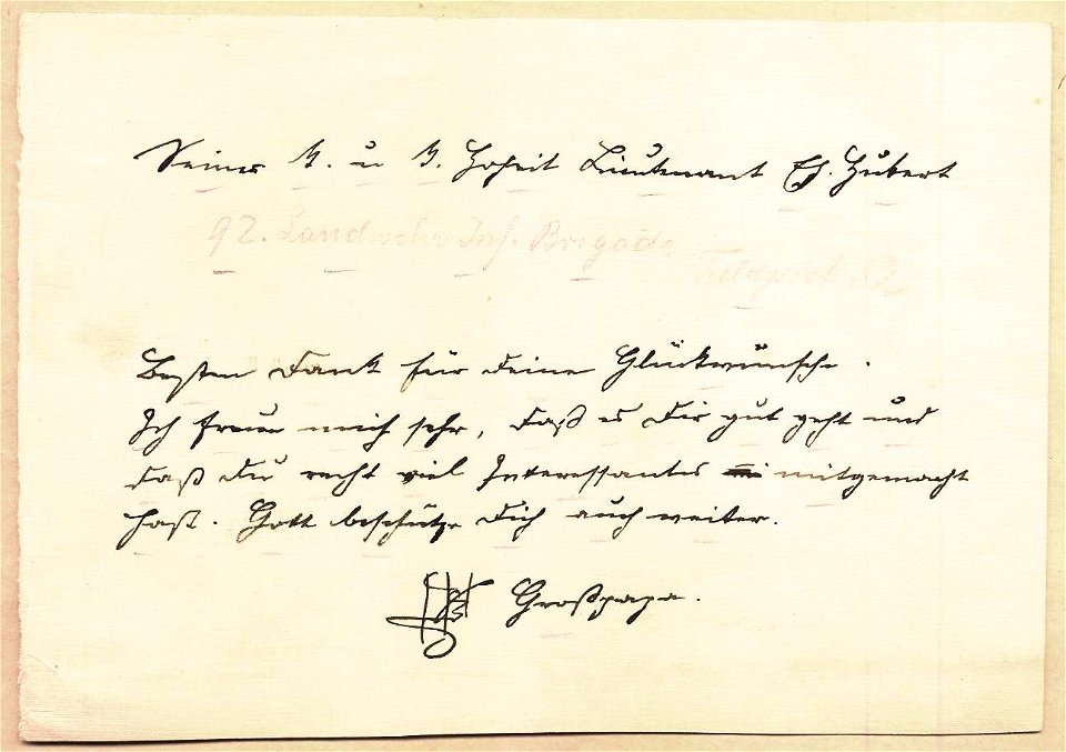 Franz Joseph I Telegrammentwurf c1915
