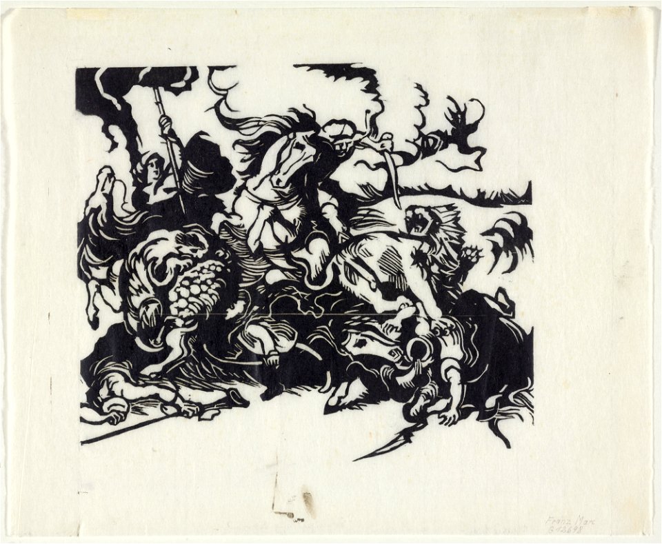 Franz Marc - Löwenjagd nach Delacroix