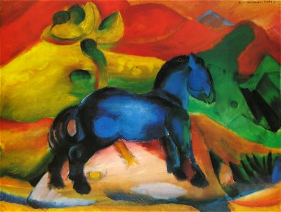 Franz Marc - Il cavallino blu (1912). Free illustration for personal and commercial use.