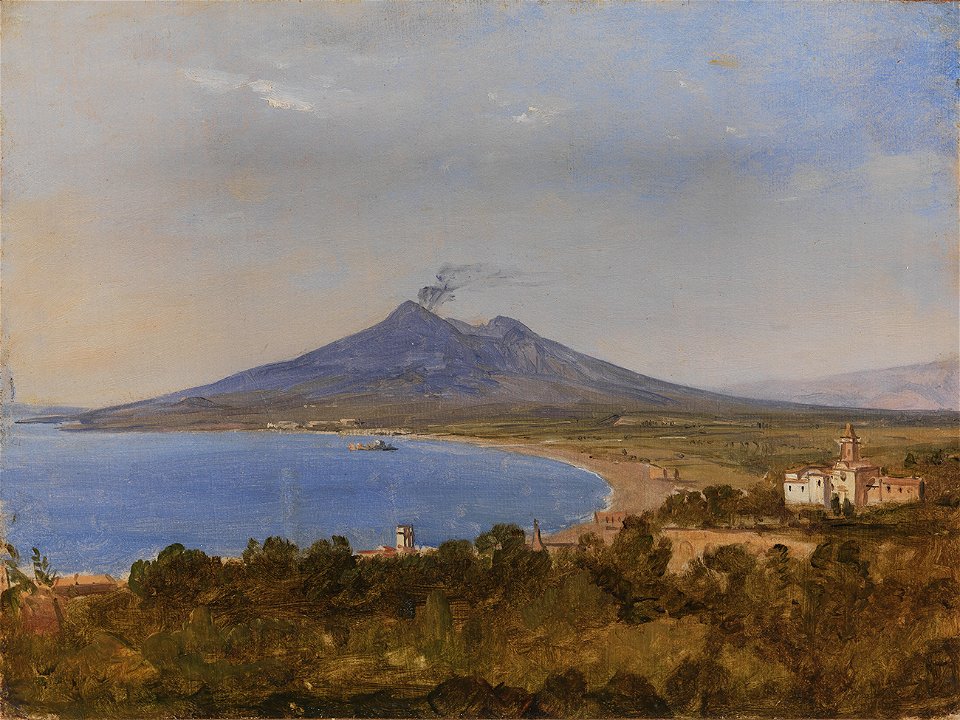Franz Ludwig Catel - The Gulf of Naples with Vesuvius - KMS1088 - Statens Museum for Kunst