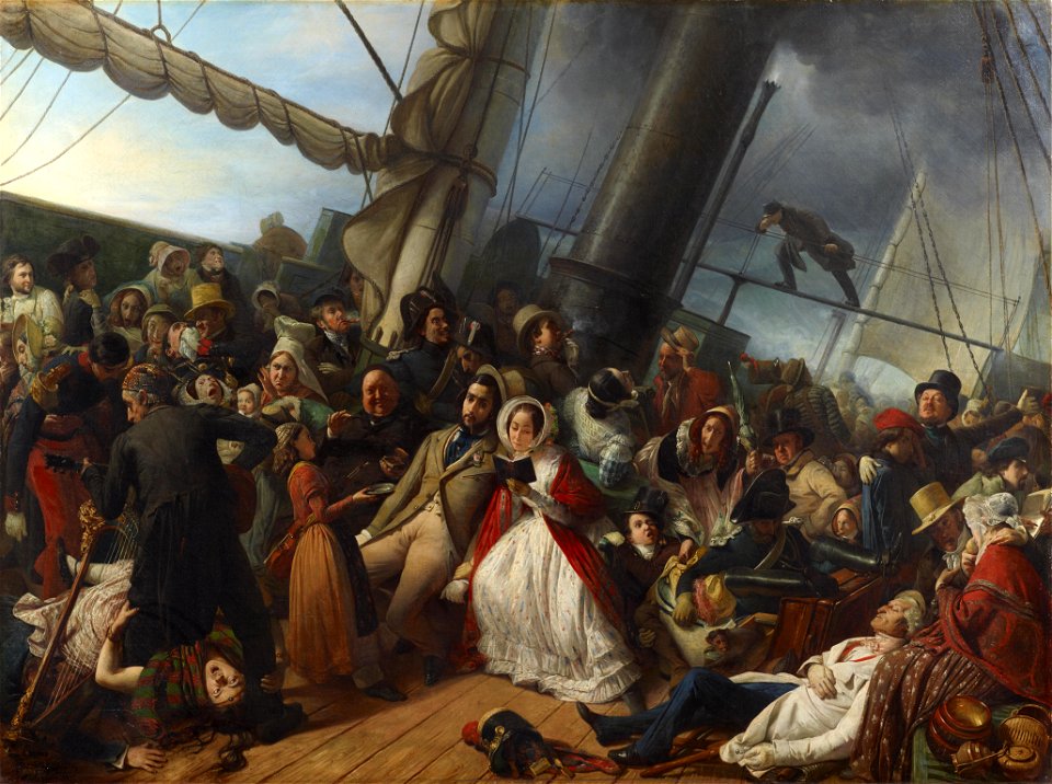 François–Auguste Biard - Seasickness at the Ball, on Board an English Corvette - 2011.27 - Dallas Museum of Art