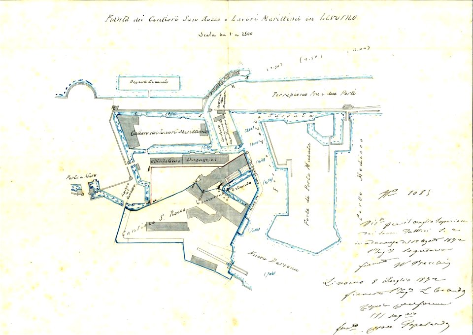 Fratelli Orlando, pianta del cantiere navale, Livorno 1872 - san dl SAN IMG-00001368