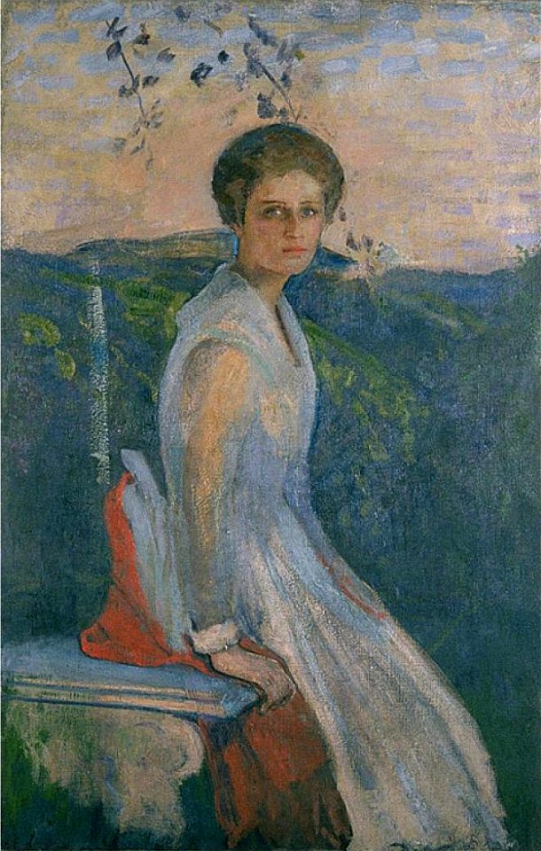 Untitled (full-length portrait of a woman) by Kenneth Frazier, 1898