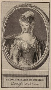 Françoise Marie de Bourbon, duchesse d'Orléans - engraving. Free illustration for personal and commercial use.