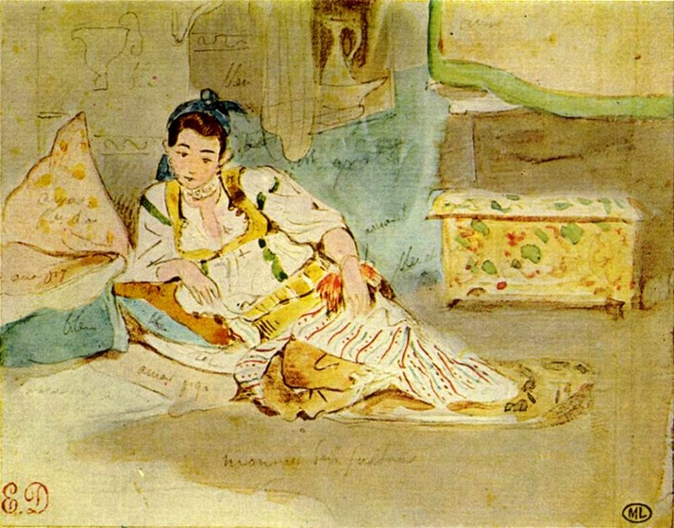 Frauen von Algier (Studie), Eugène Ferdinand Victor Delacroix