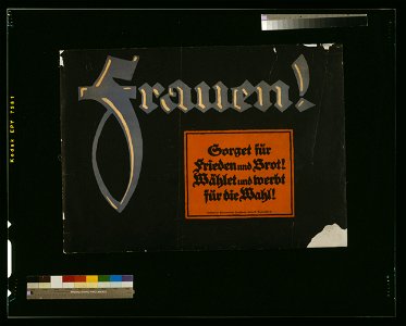 Frauen! Sorget für Frieden und Brot! Wählet und werbt für die Wahl! LCCN2004666107