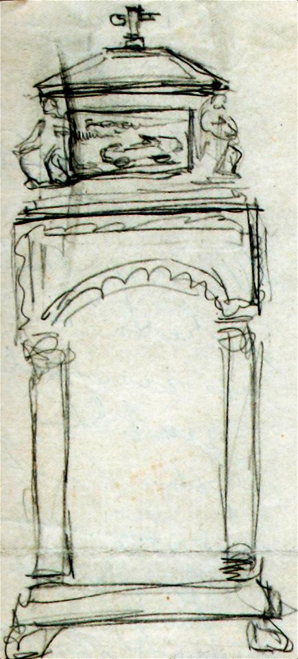 Frederic Storck - Desene - Schita monument funerar (4)