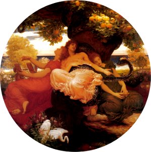 Frederic Leighton - The Garden of the Hesperides, 1892. Free illustration for personal and commercial use.