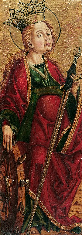 Friedrich Pacher (Umkreis) - Hl. Katherina (Innenseite) und Hl. Stephanus^ (Außenseite) - 2172c - Österreichische Galerie Belvedere