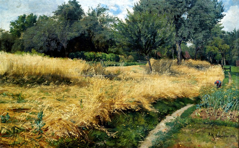 Friedrich Kallmorgen Haferernte Neuweier 1880