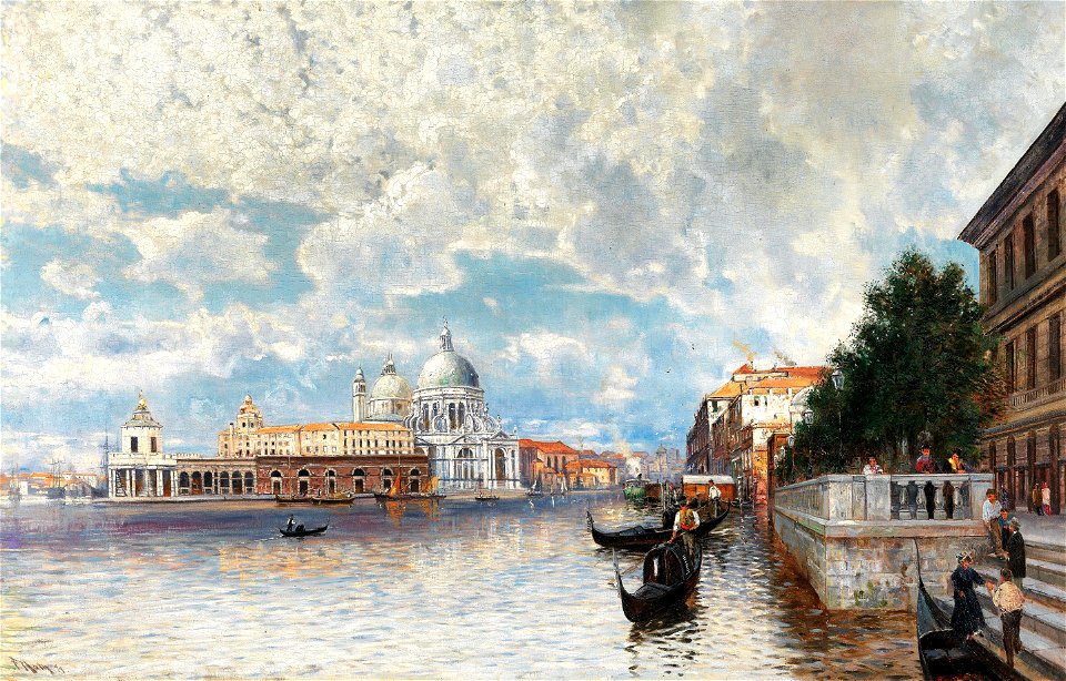 Friedrich Naht - Venice, a view of Santa Maria della Salute