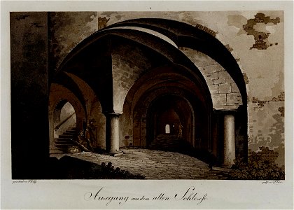 Friedrich Frick, Schloss Marienburg in Preussen, Tafel VI (Detail), Ausgang aus dem alten Schlosse