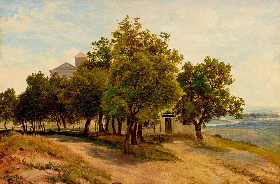 Friedrich Loos - Baumgruppe auf dem Kahlenberg mit Blick auf Wien - 3751 - Österreichische Galerie Belvedere