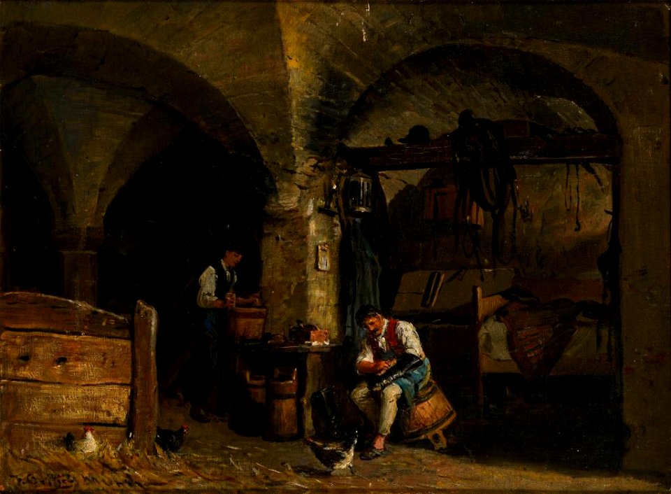 Friedrich Ortlieb Im Pferdestall