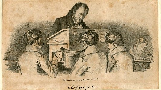 Friedrich Hegel mit Studenten Lithographie F Kugler