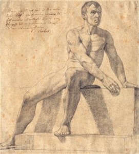 Friedrich Overbeck - Male Nude Sitting on a Pedestal - Google Art Project