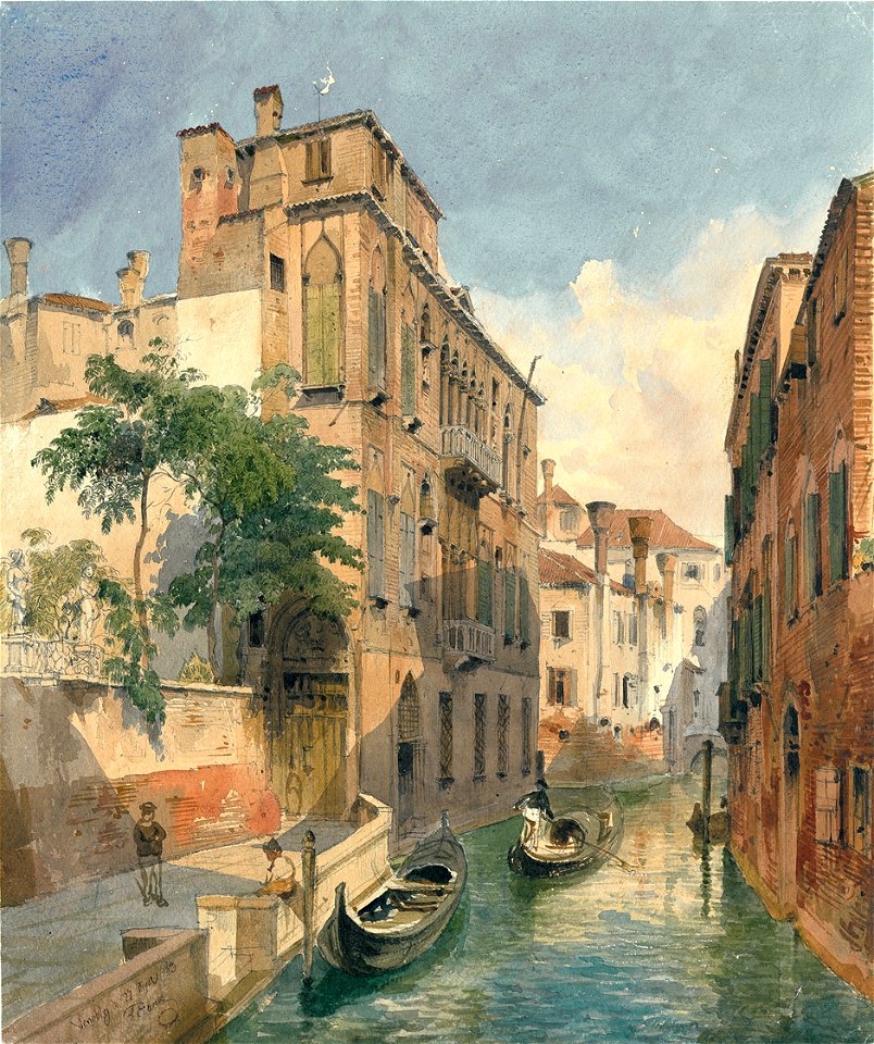 Friedrich Eibner Blick auf einen Palazzo in Venedig 1859