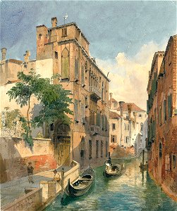 Friedrich Eibner Blick auf einen Palazzo in Venedig 1859