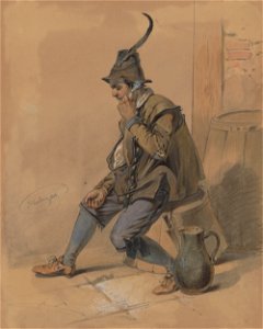 Friedrich Carl von Scheidlin - Study of a Smoking Man - K 305 - Slovak National Gallery