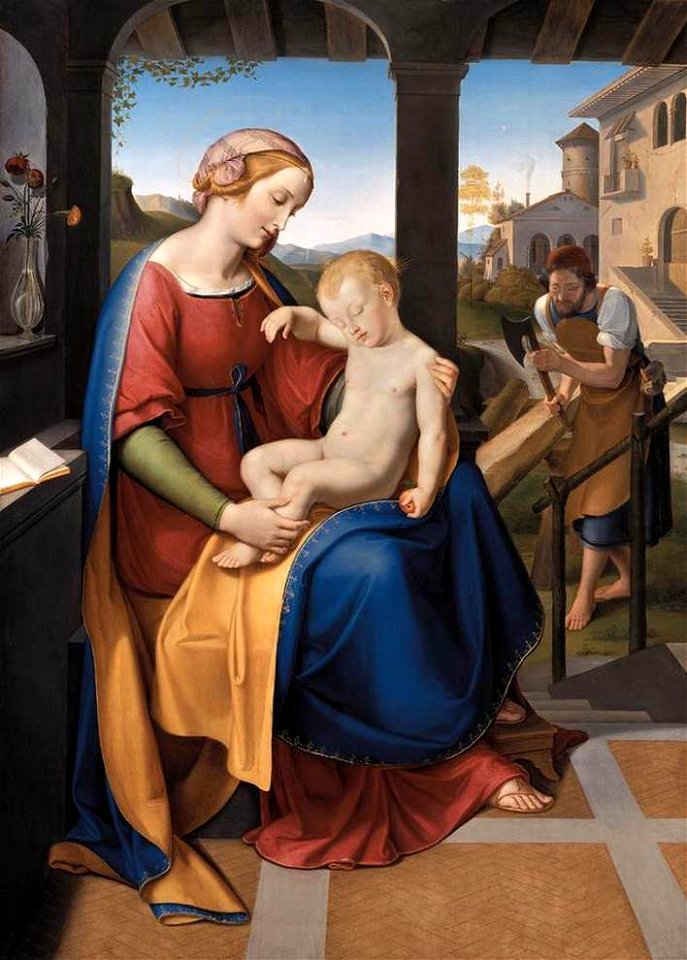Friedrich Wilhelm von Schadow - The Holy Family beneath the Portico - WGA20936