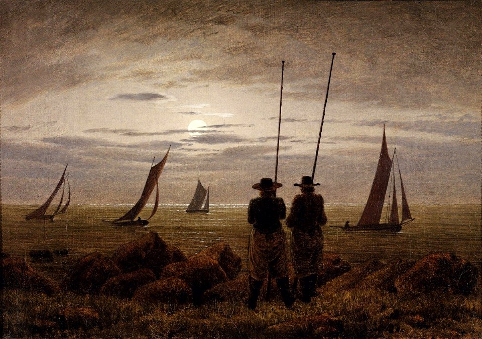 Caspar David Friedrich - Mondnacht am Strand mit Fischern (ca.1817)