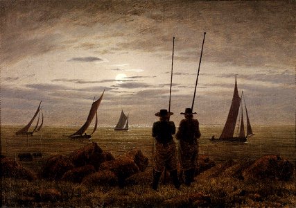 Caspar David Friedrich - Mondnacht am Strand mit Fischern (ca.1817)