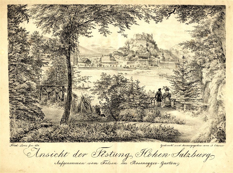 Friedrich Loos Ansicht der Festung Hohen-Salzburg ubs G 0537 II