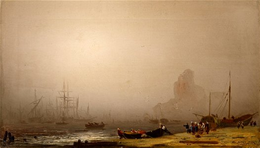Friedrich Preller d.J. - Strandszene im Nebel
