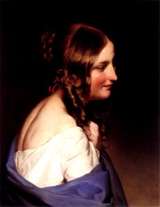 Friedrich von Amerling - Likeness of a Girl - WGA00264. Free illustration for personal and commercial use.
