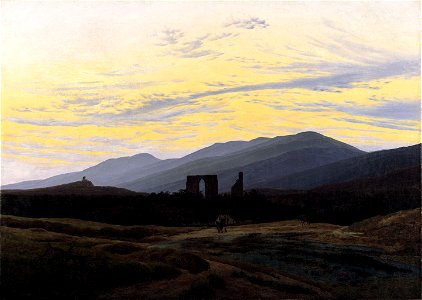 Klosterruine Eldena und Riesengebirge (C D Friedrich)