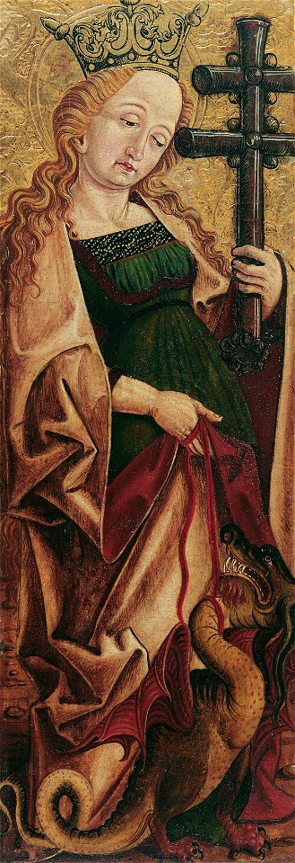 Friedrich Pacher (Umkreis) - Hl. Margarete (Innenseite) und Hl. Panthaleon (Außenseite) - 2172b - Österreichische Galerie Belvedere