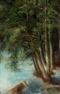 Friedrich Salathé - Trees by the Riverbank