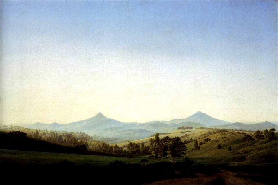 Caspar David Friedrich - Böhmische Landschaft mit dem Milleschauer - WGA08241