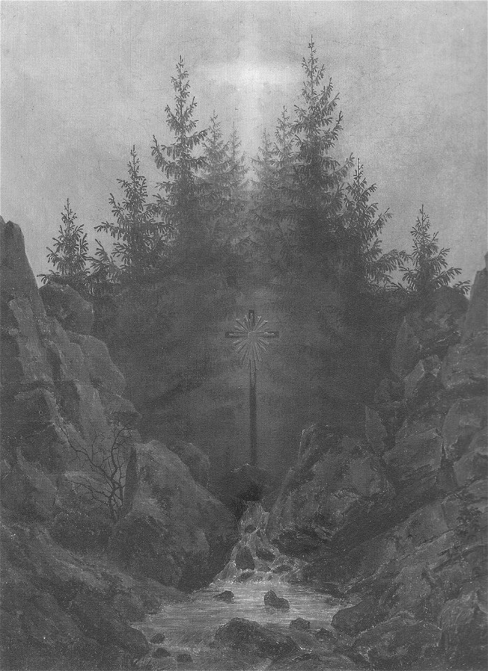 Kreuz im Walde Caspar David Friedrich Free Stock Illustrations