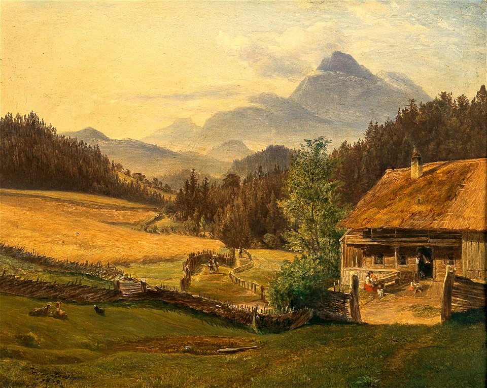 Friedrich Loos - Summer landscape in the mountains