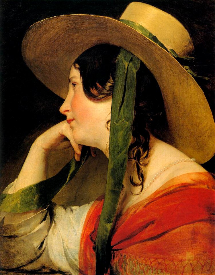 Friedrich von Amerling - Girl in Yellow Hat - WGA0266