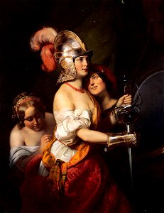 Friedrich von Amerling - The Armed Maiden. Free illustration for personal and commercial use.