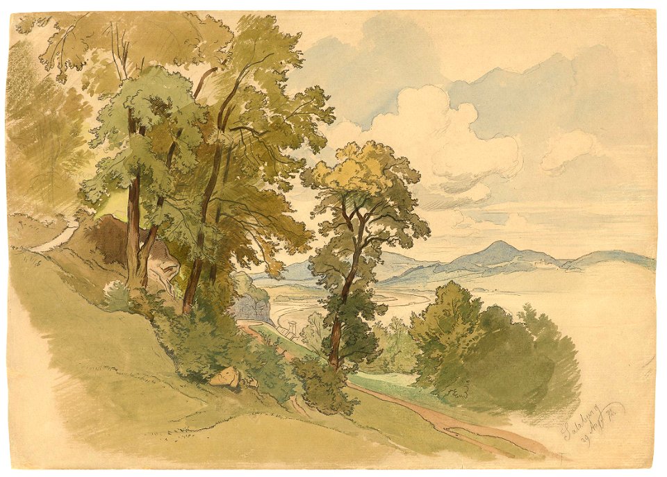 Friedrich Presser dÄ Flußlandschaft bei Salzburg